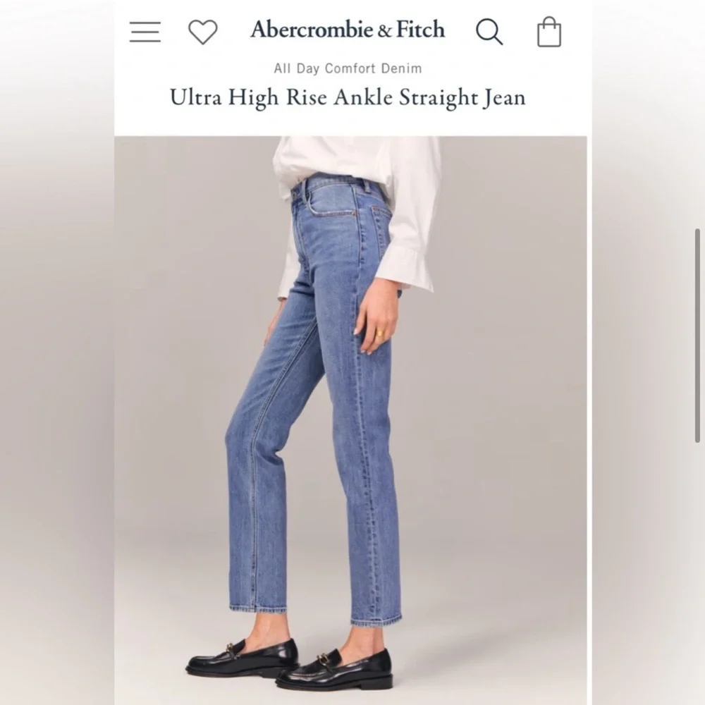 Abercrombie & Fitch Ultra High Rise Ankle Straight Leg Classic Jeans, size 27/4 - Picture 4 of 13